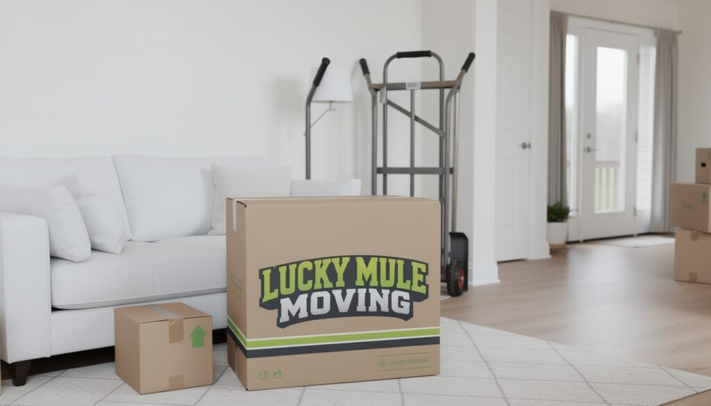 The packed apartment scene demonstrates why apartment moving can take longer in San Antonio and Austin.