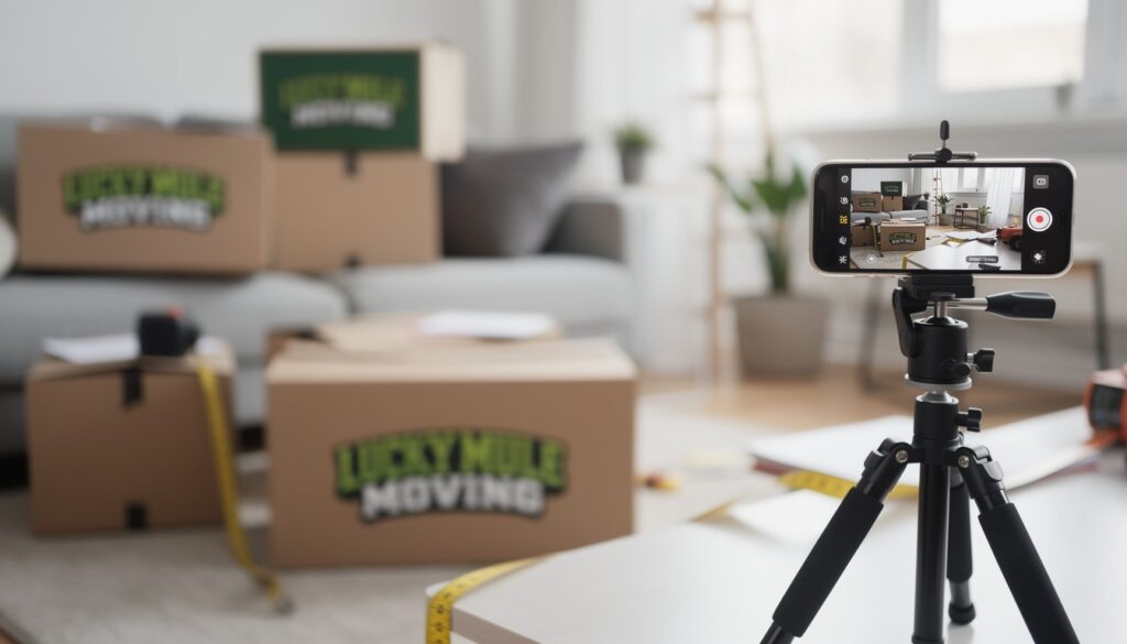 Room photo setup for a fast written estimate for apartment moving in San Antonio and Austin.