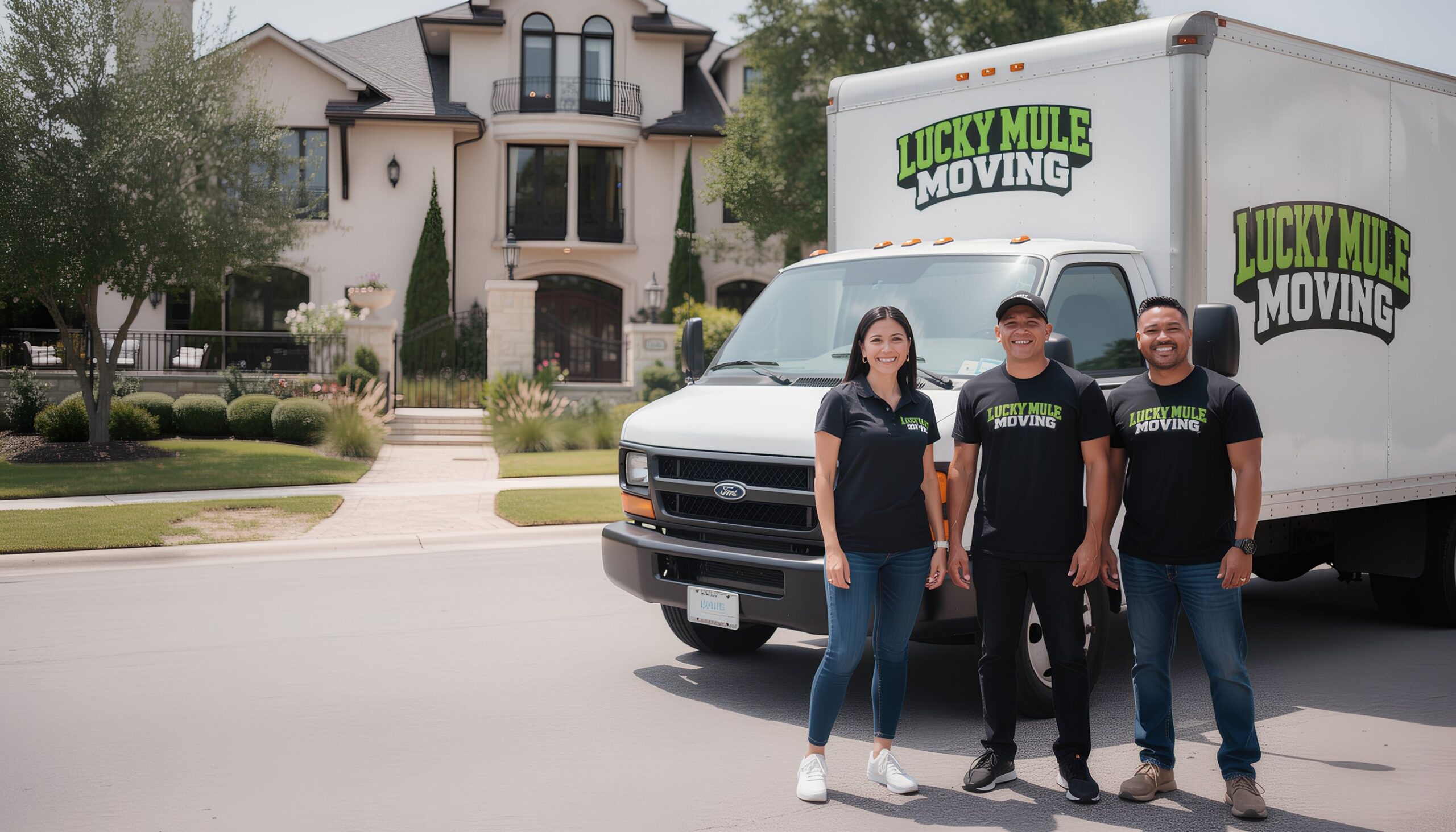 Friendly Lucky Mule Moving team in Monte Vista, San Antonio, TX, ready to provide professional moving services.