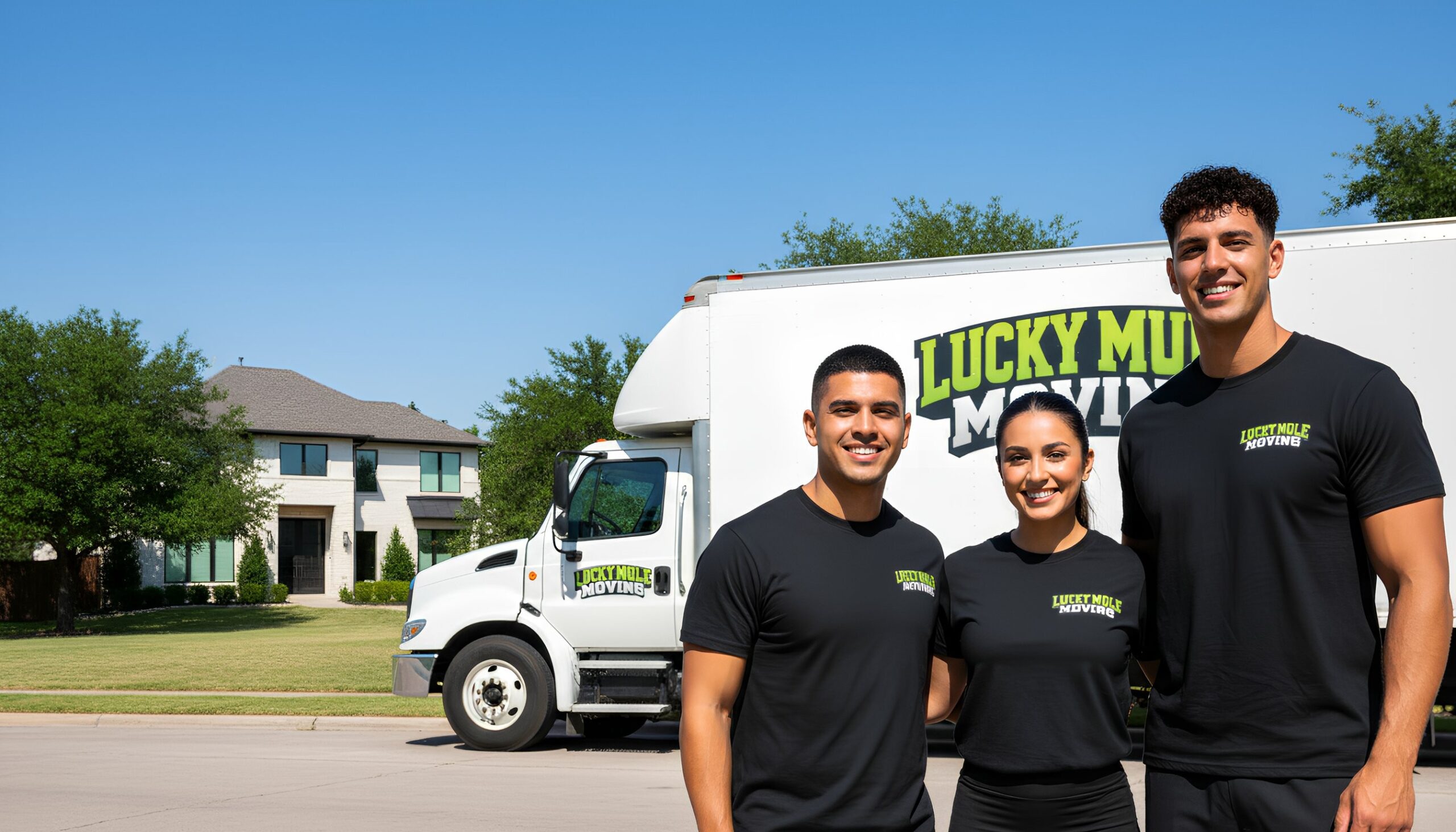 Happy Lucky Mule Moving team in Mueller, Austin, ready to provide professional moving services in your neighborhood.