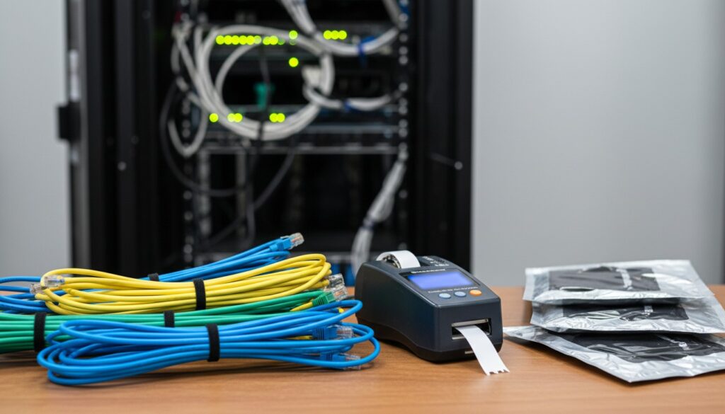 IT cables and labeling tools for planning an office move setup in San Antonio and Austin.