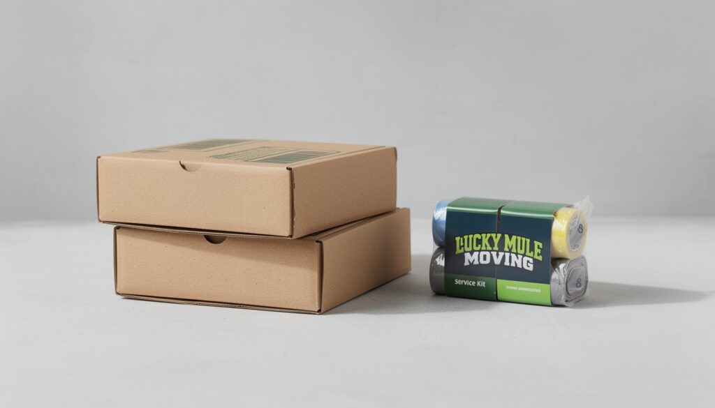 Boxes and supplies shown as part of professional packing services in San Antonio and Austin.