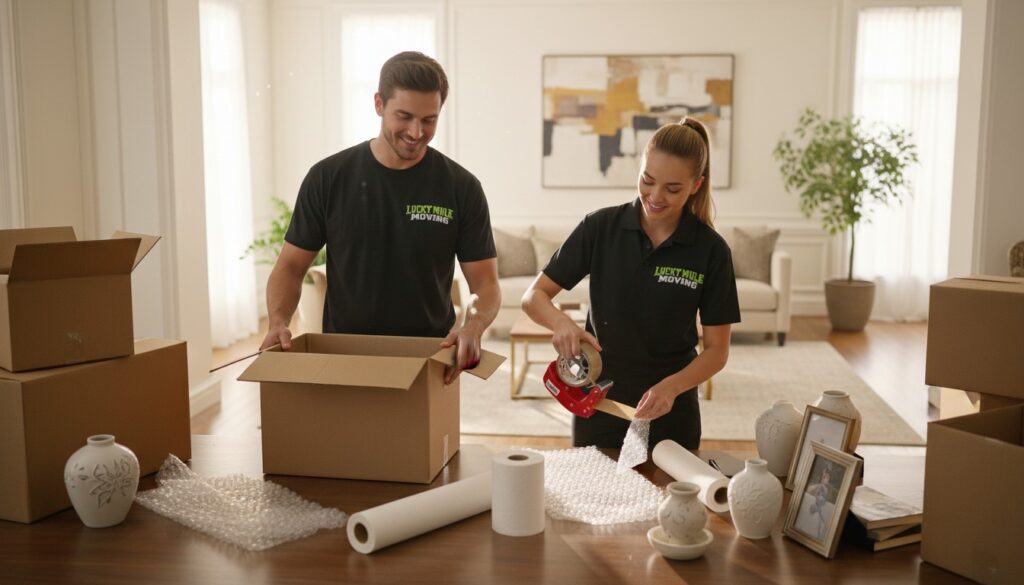 Professional movers from Lucky Mule Moving in Atascosa, TX, ready to assist with your moving needs.