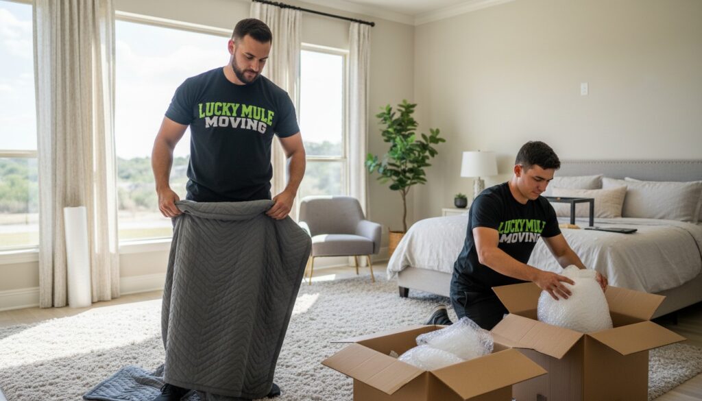 Professional movers from Lucky Mule Moving in Barton Creek, Austin, TX, providing efficient moving services.