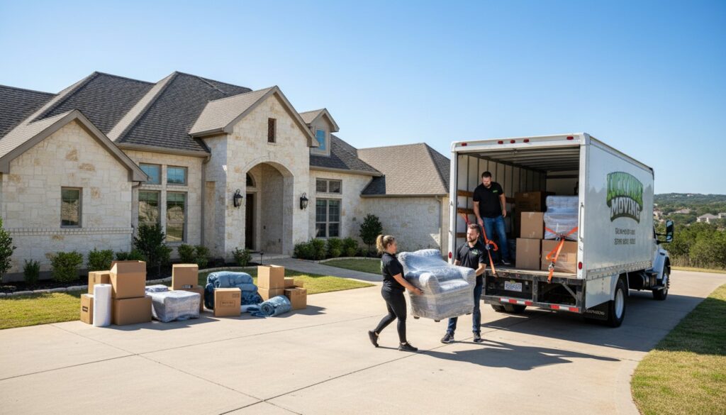Professional movers from Lucky Mule Moving in Encino Ranch, San Antonio, TX, providing efficient and reliable moving services.