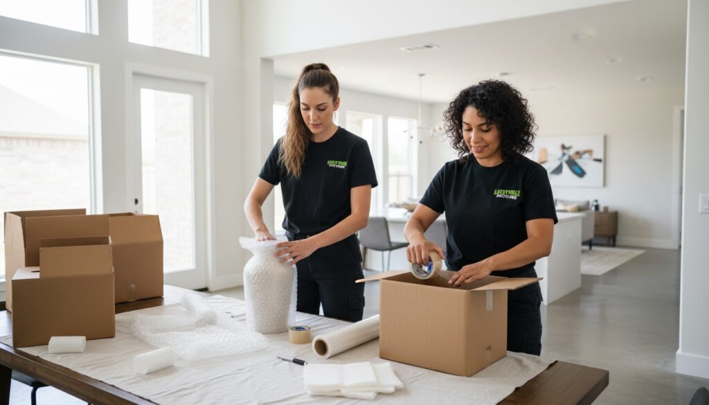 Lucky Mule Moving team providing professional moving services in Highland Park, Austin, TX.