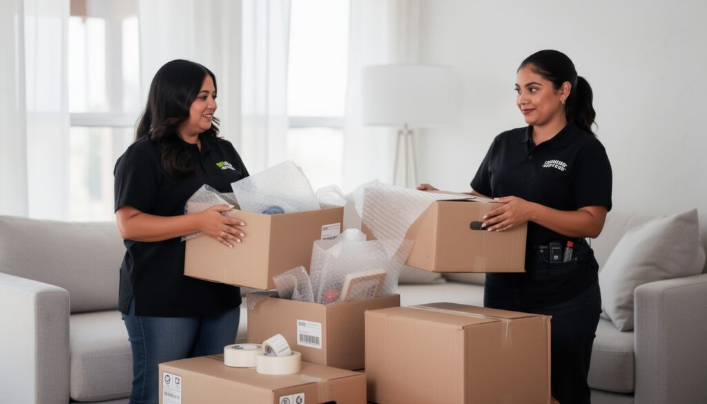 Professional movers from Lucky Mule Moving in Hollywood Park, TX, providing reliable moving services for local residents.