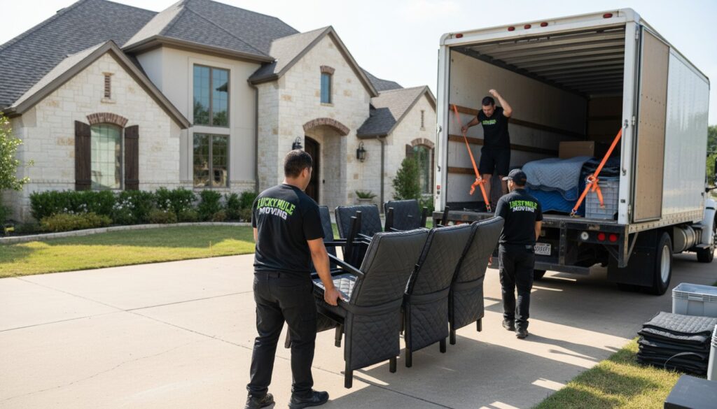 Professional movers from Lucky Mule Moving in Monte Vista, San Antonio, TX, providing expert moving services.
