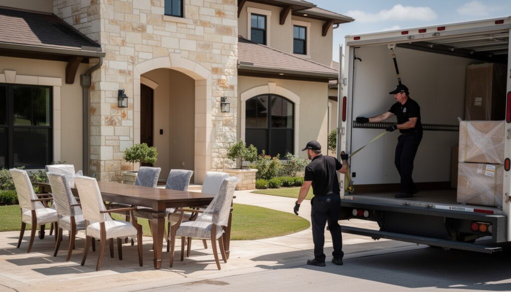 Professional movers from Lucky Mule Moving in New Braunfels, TX, ready to assist with your moving needs.