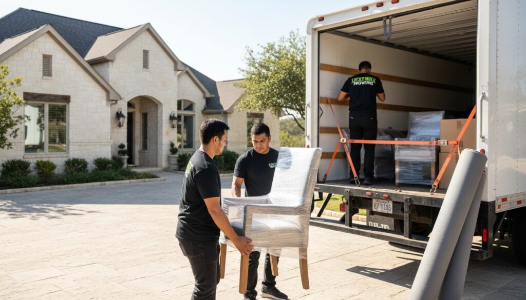 Professional movers from Lucky Mule Moving in Rollingwood, TX helping residents with their relocation needs.