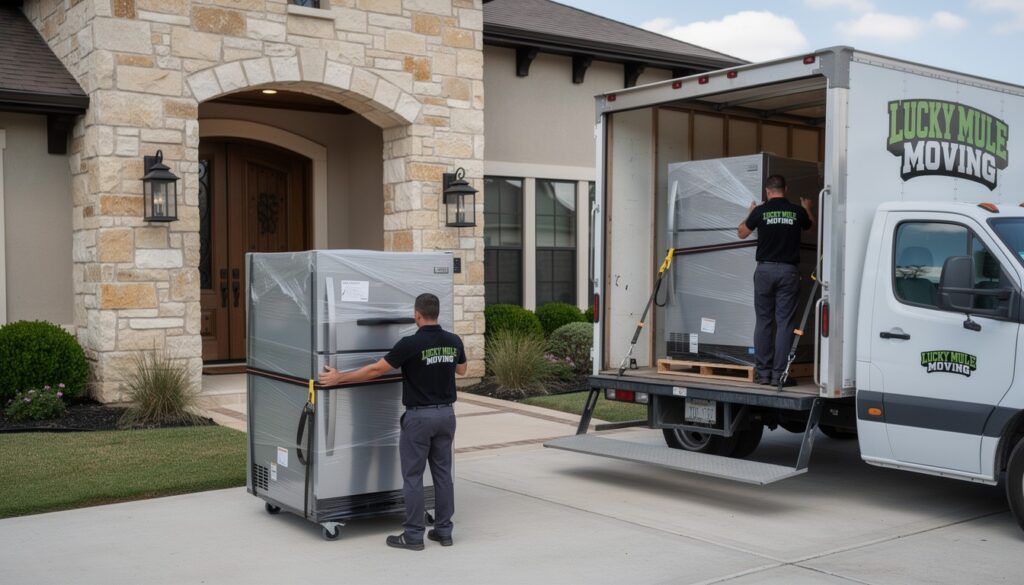 Professional movers from Lucky Mule Moving in Seguin, TX, ensuring a smooth and efficient moving experience.